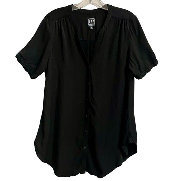 Gap Maternity 100% Rayon V-Neck Button Front Short Sleeve Blouse Medium … - Picture 1 of 7